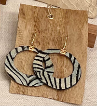 Load image into Gallery viewer, Moana Earrings - Cut Hoops 1 7/8" x 1 7/8" Silver