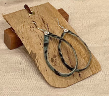 Load image into Gallery viewer, Pūko‘a Kapa Loop Earrings-2 1/2" x 1 3/8"-Silver