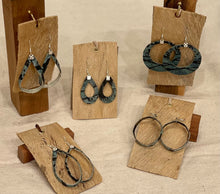 Load image into Gallery viewer, Pūko‘a Kapa Loop Earrings-2 1/2" x 1 3/8"-Silver
