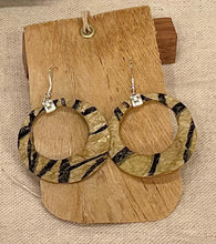 Load image into Gallery viewer, Lau Kukui  Earrings-Cut Hoop-1 1/2"x 1 5/8"-Silver