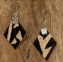 Load image into Gallery viewer, ‘Ihe Earrings Small Diamond 1" x 7/8" Silver