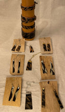 Load image into Gallery viewer, Huli Alo Earrings Medium brown/black-1 1/2" x 5/8"-Silver