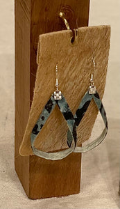 Pūko‘a Kapa Loop Earrings-2 1/2" x 1 3/8"-Silver