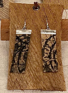 Maiʻa Earrings - Large Rectangle 2" x 1/2"-Silver