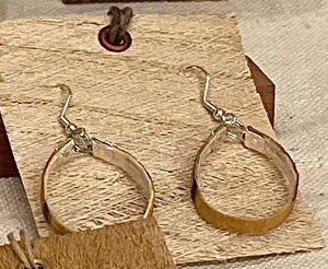 Pae Kuahiwi Loop Earrings 1 1/8" x 1"-Silver