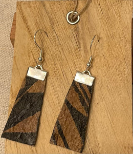 Huli Alo Earrings Medium brown/black-1 1/2" x 5/8"-Silver